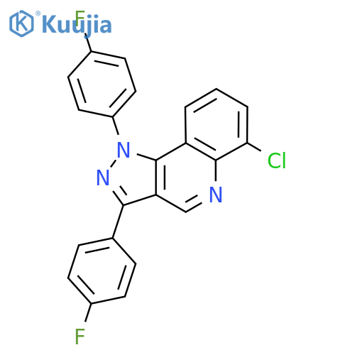 6-chloro-1,3-bis(4-fluorophenyl)-1H-pyrazolo4,3-cquinoline structure