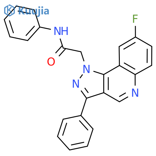 2-{8-fluoro-3-phenyl-1H-pyrazolo4,3-cquinolin-1-yl}-N-phenylacetamide structure