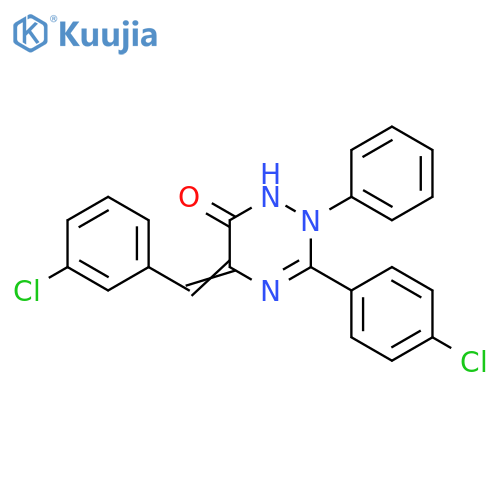 1,2,4-Triazin-6(1H)-one, 3-(4-chlorophenyl)-5-[(3-chlorophenyl)methylene]-2,5-dihydro-2-phenyl- structure