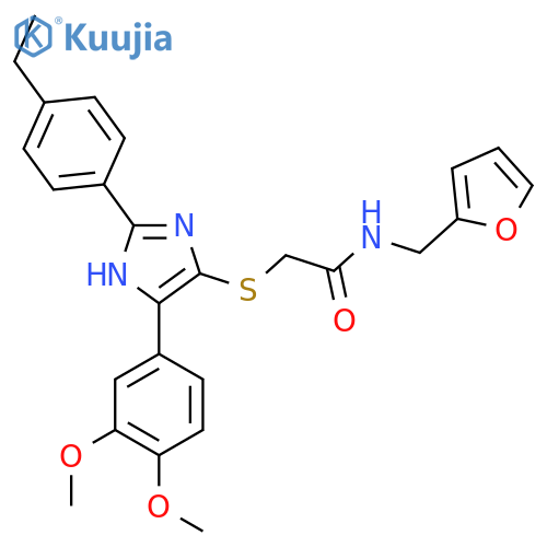 2-{5-(3,4-dimethoxyphenyl)-2-(4-ethylphenyl)-1H-imidazol-4-ylsulfanyl}-N-(furan-2-yl)methylacetamide structure