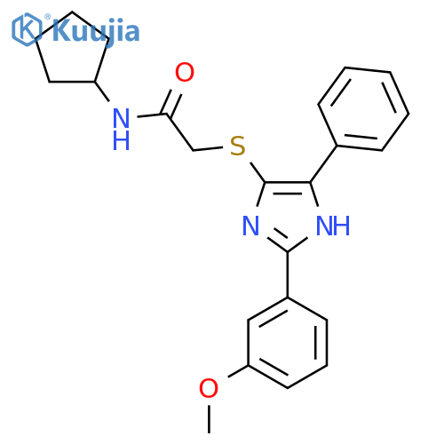 N-cyclopentyl-2-{2-(3-methoxyphenyl)-5-phenyl-1H-imidazol-4-ylsulfanyl}acetamide structure