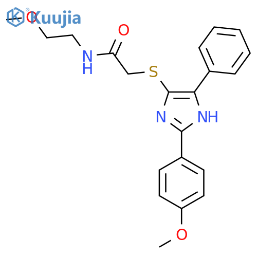 N-(2-methoxyethyl)-2-{2-(4-methoxyphenyl)-5-phenyl-1H-imidazol-4-ylsulfanyl}acetamide structure