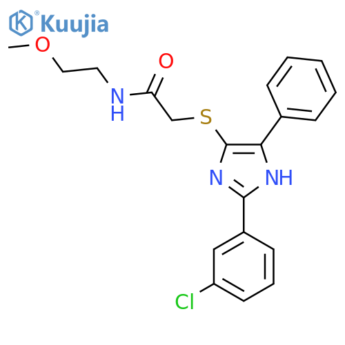 2-{2-(3-chlorophenyl)-5-phenyl-1H-imidazol-4-ylsulfanyl}-N-(2-methoxyethyl)acetamide structure