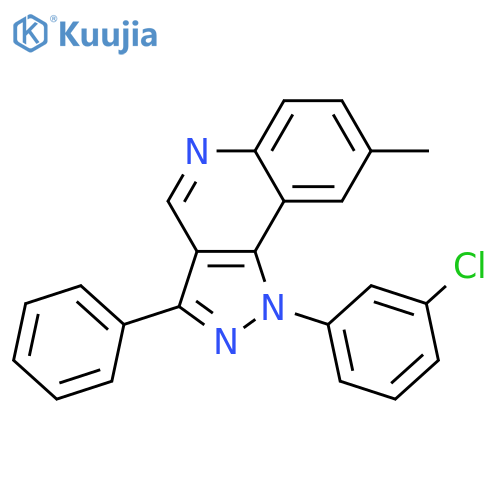 1-(3-chlorophenyl)-8-methyl-3-phenyl-1H-pyrazolo4,3-cquinoline structure