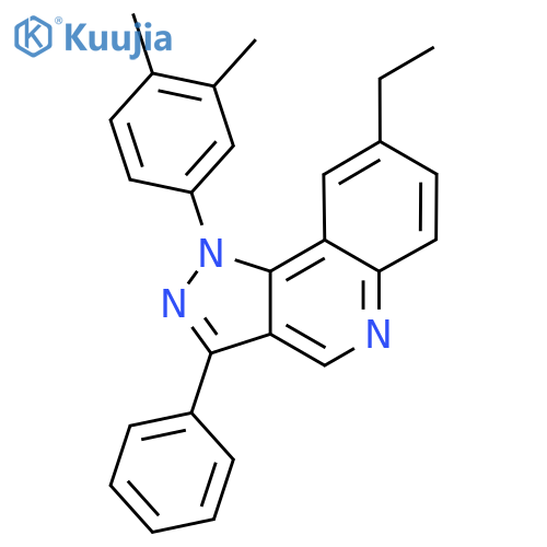 1-(3,4-dimethylphenyl)-8-ethyl-3-phenyl-1H-pyrazolo4,3-cquinoline structure