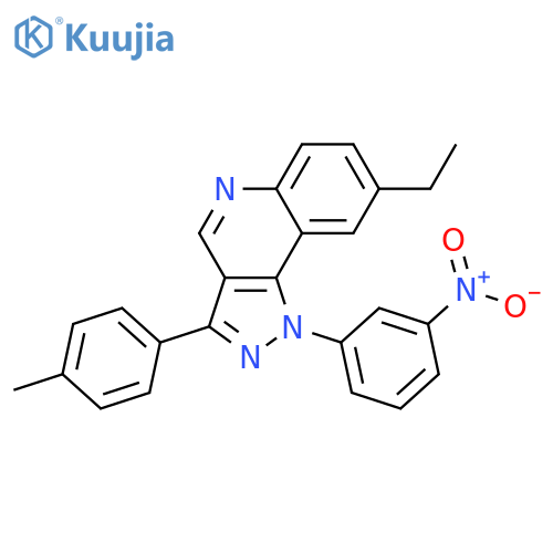 8-ethyl-3-(4-methylphenyl)-1-(3-nitrophenyl)-1H-pyrazolo4,3-cquinoline structure