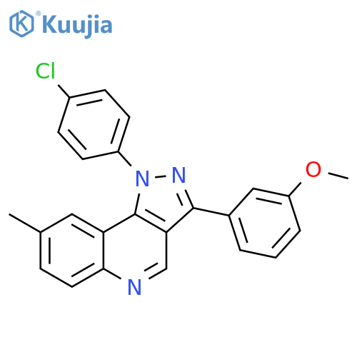 1-(4-chlorophenyl)-3-(3-methoxyphenyl)-8-methyl-1H-pyrazolo4,3-cquinoline structure