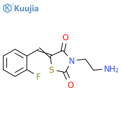 2,4-Thiazolidinedione, 3-(2-aminoethyl)-5-[(2-fluorophenyl)methylene]- structure