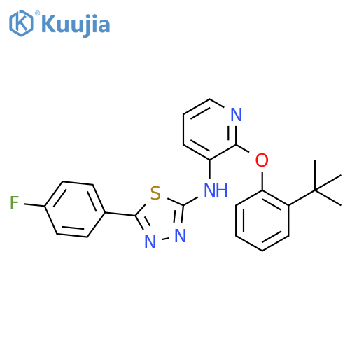 3-Pyridinamine,2-[2-(1,1-dimethylethyl)phenoxy]-N-[5-(4-fluorophenyl)-1,3,4-thiadiazol-2-yl]- structure