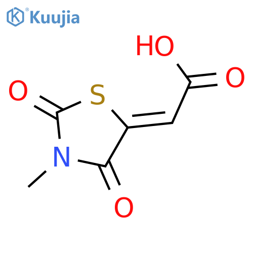 (2Z)-(3-Methyl-2,4-dioxo-1,3-thiazolidin-5-ylidene)acetic acid structure