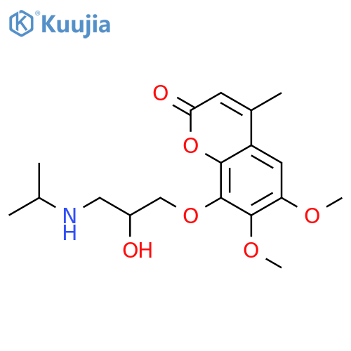 2H-1-Benzopyran-2-one, 8-[2-hydroxy-3-[(1-methylethyl)amino]propoxy]-6,7-dimethoxy-4-methyl- structure