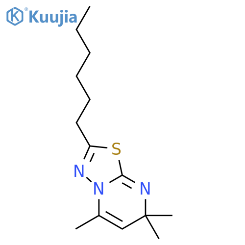 7H-1,3,4-Thiadiazolo[3,2-a]pyrimidine, 2-hexyl-5,7,7-trimethyl- structure