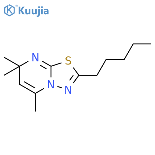 7H-1,3,4-Thiadiazolo[3,2-a]pyrimidine, 5,7,7-trimethyl-2-pentyl- structure