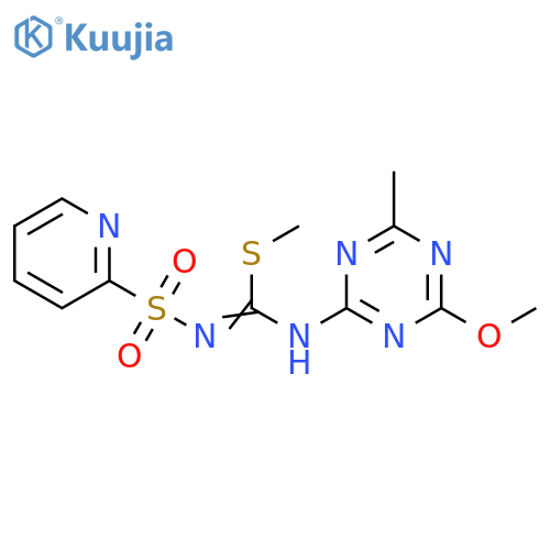 Carbamimidothioic acid,N-(4-methoxy-6-methyl-1,3,5-triazin-2-yl)-N'-(2-pyridinylsulfonyl)-, methylester structure