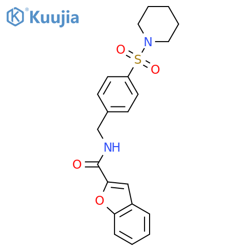2-Benzofurancarboxamide, N-[[4-(1-piperidinylsulfonyl)phenyl]methyl]- structure