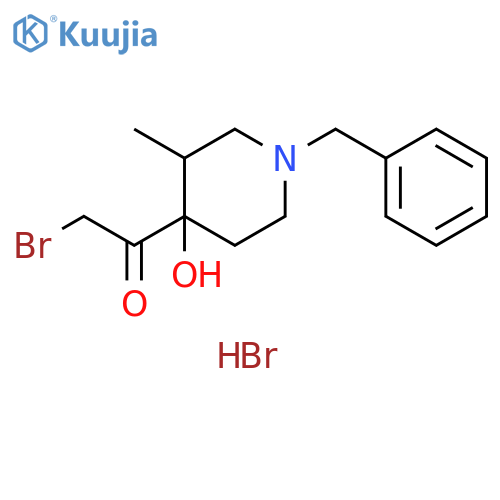 Ethanone, 2-bromo-1-[4-hydroxy-3-methyl-1-(phenylmethyl)-4-piperidinyl]-, hydrobromide (1:1) structure
