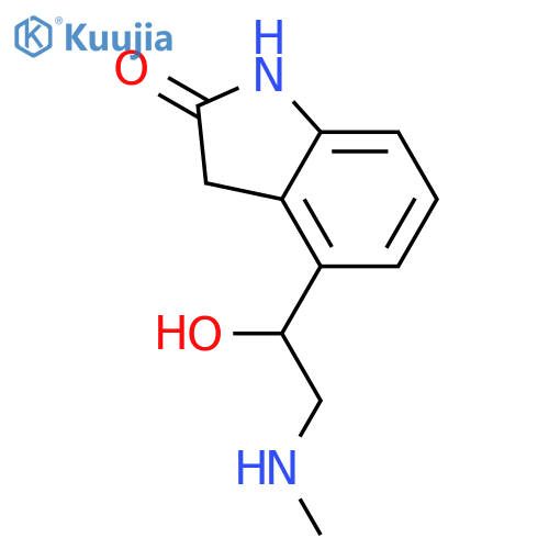 4-1-hydroxy-2-(methylamino)ethyl-2,3-dihydro-1H-indol-2-one structure
