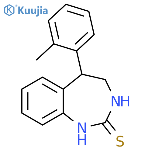 2H-1,3-Benzodiazepine-2-thione, 1,3,4,5-tetrahydro-5-(2-methylphenyl)- structure