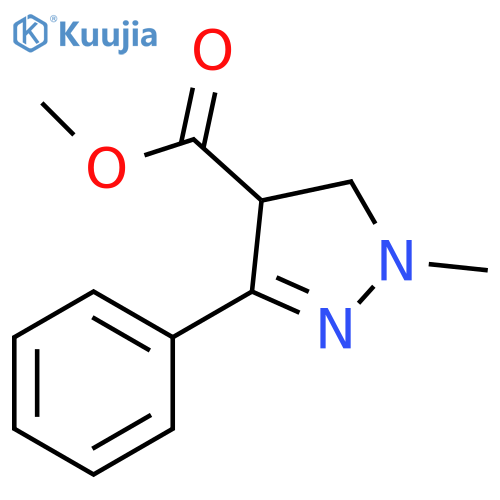 1H-Pyrazole-4-carboxylic acid, 4,5-dihydro-1-methyl-3-phenyl-, methylester structure