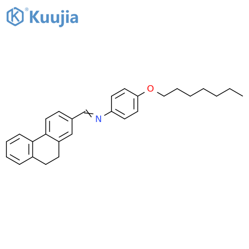 Benzenamine, N-[(9,10-dihydro-2-phenanthrenyl)methylene]-4-(heptyloxy)- structure