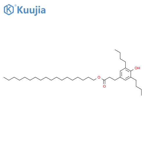 Benzenepropanoic acid, 3,5-dibutyl-4-hydroxy-, octadecyl ester structure