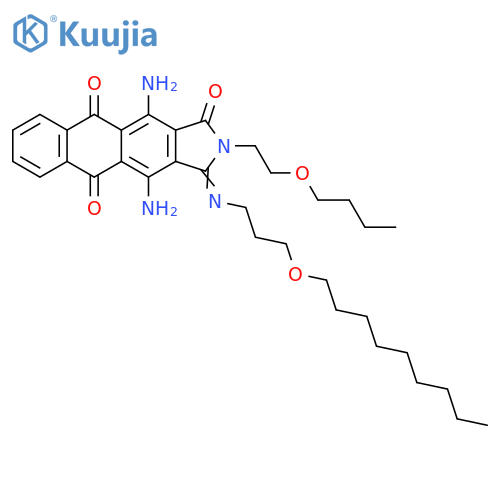 1H-Naphth[2,3-f]isoindole-1,5,10-trione, 4,11-diamino-2-(2-butoxyethyl)-2,3-dihydro-3-[[3-(nonyloxy)propyl]imino]- structure