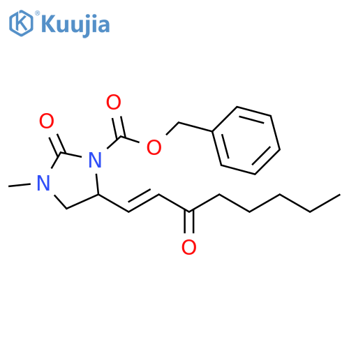 1-Imidazolidinecarboxylic acid, 3-methyl-2-oxo-5-[(1E)-3-oxo-1-octen-1-yl]-, phenylmethyl ester structure