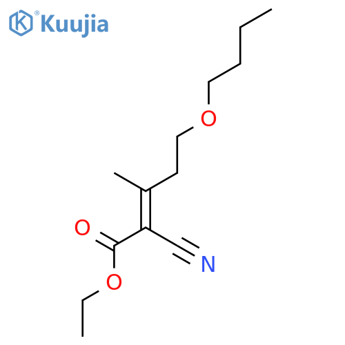2-Pentenoic acid, 5-butoxy-2-cyano-3-methyl-, ethyl ester structure
