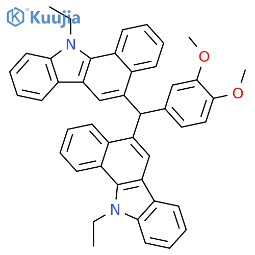 11H-Benzo[a]carbazole, 5,5'-[(3,4-dimethoxyphenyl)methylene]bis[11-ethyl- structure