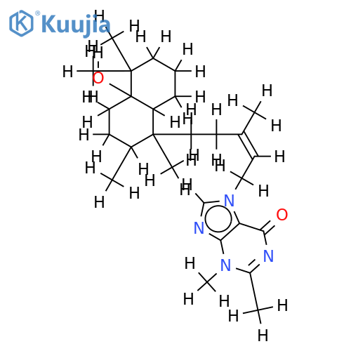 7-[5-(Decahydro-4a-hydroxy-1,2,5,5-tetramethyl-1-naphthalenyl)-3-methyl-2-pentenyl]-3,7-dihydro-2,3-dimethyl-6H-purin-6-one,9CI structure