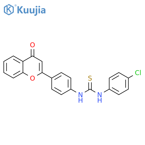 Thiourea, N-(4-chlorophenyl)-N'-[4-(4-oxo-4H-1-benzopyran-2-yl)phenyl]- structure
