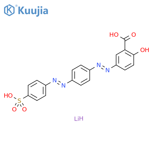 Benzoic acid, 2-hydroxy-5-[2-[4-[2-(4-sulfophenyl)diazenyl]phenyl]diazenyl]-, lithium salt (1:2) structure