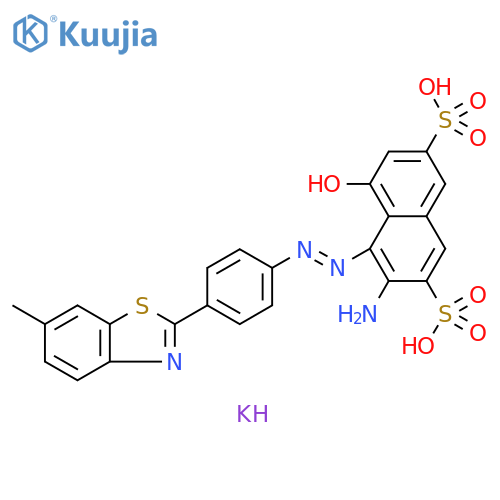 2,7-Naphthalenedisulfonic acid, 3-amino-5-hydroxy-4-[2-[4-(6-methyl-2-benzothiazolyl)phenyl]diazenyl]-, potassium salt (1:2) structure