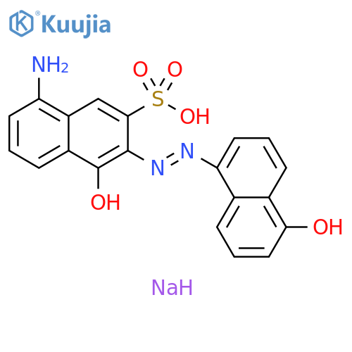 2-Naphthalenesulfonic acid,8-amino-4-hydroxy-3-[(5-hydroxy-1-naphthalenyl)azo]-, monosodiumsalt structure