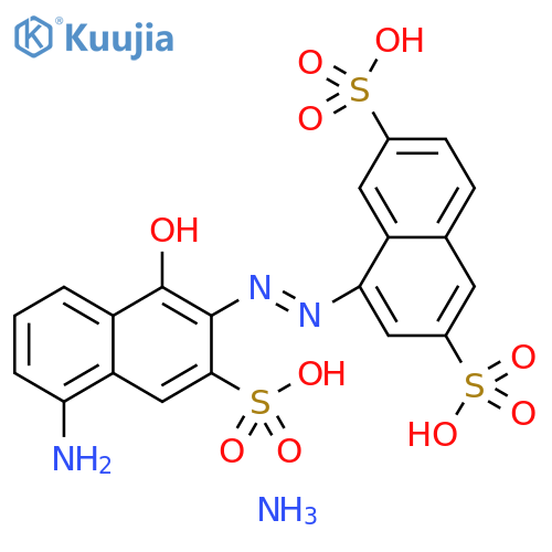 2,6-Naphthalenedisulfonic acid, 4-[2-(5-amino-1-hydroxy-3-sulfo-2-naphthalenyl)diazenyl]-, ammonium salt (1:3) structure