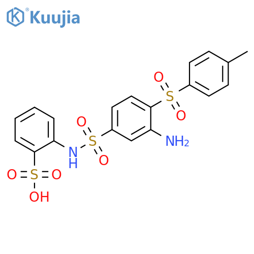 Benzenesulfonic acid, 2-[[[3-amino-4-[(4-methylphenyl)sulfonyl]phenyl]sulfonyl]amino]- structure