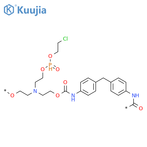 POLY[OXY-1,2-ETHANEDIYL[[2-[[(2-CHLOROETHOXY)PHOSPHINYL]OXY]ETHYL]IMINO]-1,2-ETHANEDIYLOXYCARBONYLIMINO-1,4-PHENYLENEMETHYLENE-1,4-PHENYLENEIMINOCARBONYL] structure