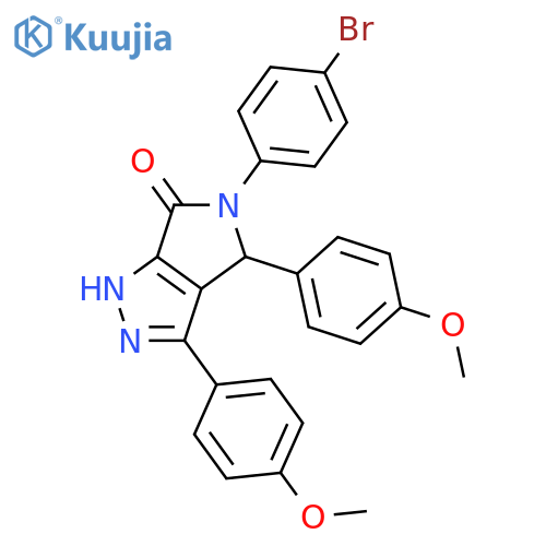 <br>5-(4-Bromo-phenyl)-3,4-bis-(4-methoxy-phenyl)-4,5-dihydro-1H-pyrrolo[3,4-c] pyrazol-6-one structure