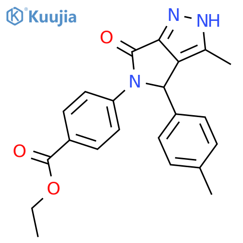 <br>ethyl 4-(3-methyl-4-(4-methylphenyl)-6-oxo-4,6-dihydropyrrolo[3,4-c]pyrazol -5(1H)-yl)benzoate structure