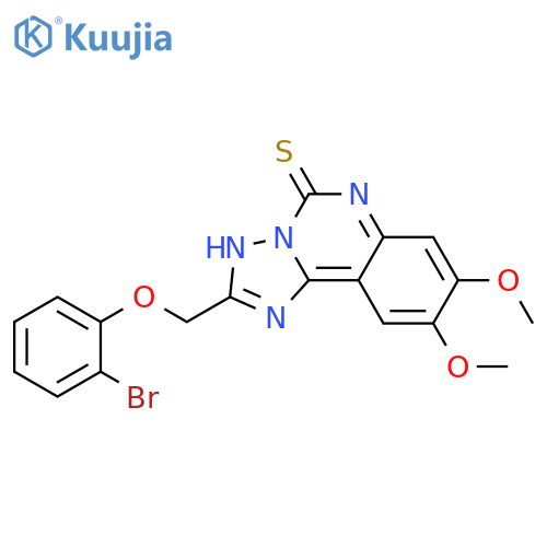 2-(2-bromophenoxy)methyl-8,9-dimethoxy-5H,6H-1,2,4triazolo1,5-cquinazoline-5-thione structure
