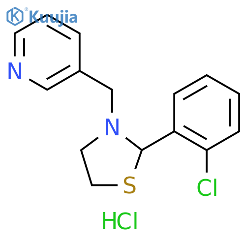 Pyridine, 3-[[2-(2-chlorophenyl)-3-thiazolidinyl]methyl]-, dihydrochloride (9CI) structure