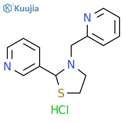Pyridine, 3-[3-(2-pyridinylmethyl)-2-thiazolidinyl]-, trihydrochloride (9CI) structure