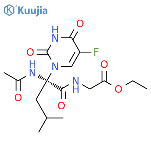 Glycine,N-[N-acetyl-2-(5-fluoro-3,4-dihydro-2,4-dioxo-1(2H)-pyrimidinyl)leucyl]-,ethyl ester structure