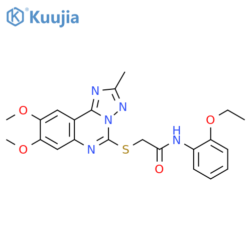 2-({8,9-dimethoxy-2-methyl-1,2,4triazolo1,5-cquinazolin-5-yl}sulfanyl)-N-(2-ethoxyphenyl)acetamide structure