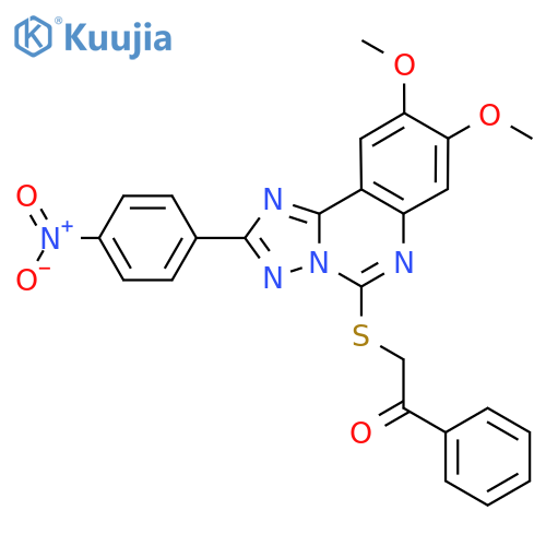 2-{8,9-dimethoxy-2-(4-nitrophenyl)-1,2,4triazolo1,5-cquinazolin-5-ylsulfanyl}-1-phenylethan-1-one structure