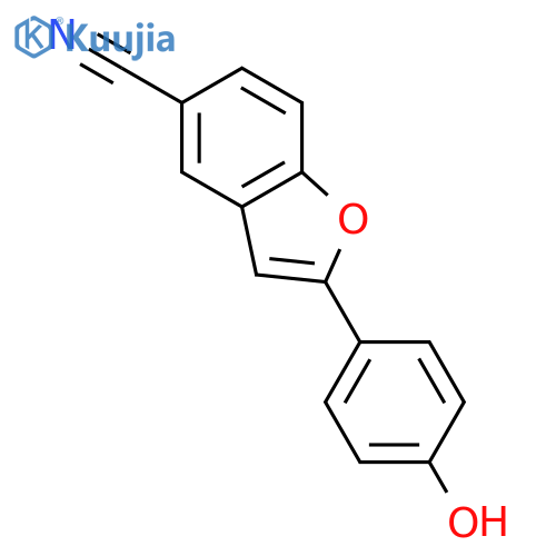 5-Benzofurancarbonitrile, 2-(4-hydroxyphenyl)- structure