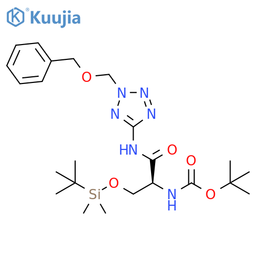 Carbamic acid, [1-[[[(1,1-dimethylethyl)dimethylsilyl]oxy]methyl]-2-oxo-2-[[2-[(phenylmethoxy)methyl]-2H-tetrazol-5-yl]amino]ethyl]-, 1,1-dimethylethyl ester, (S)- (9CI) structure