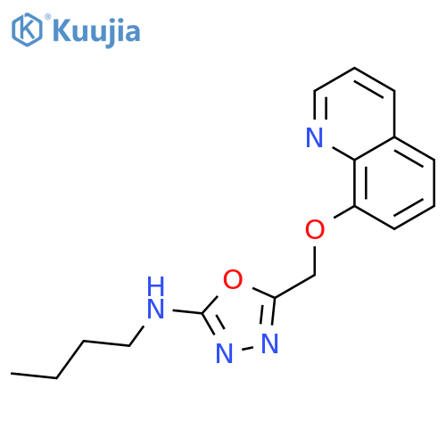 1,3,4-Oxadiazol-2-amine, N-butyl-5-[(8-quinolinyloxy)methyl]- structure