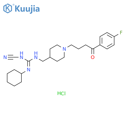 Guanidine, N-cyano-N'-cyclohexyl-N''-[[1-[4-(4-fluorophenyl)-4-oxobutyl]-4-piperidinyl]methyl]-, hydrochloride (1:) structure