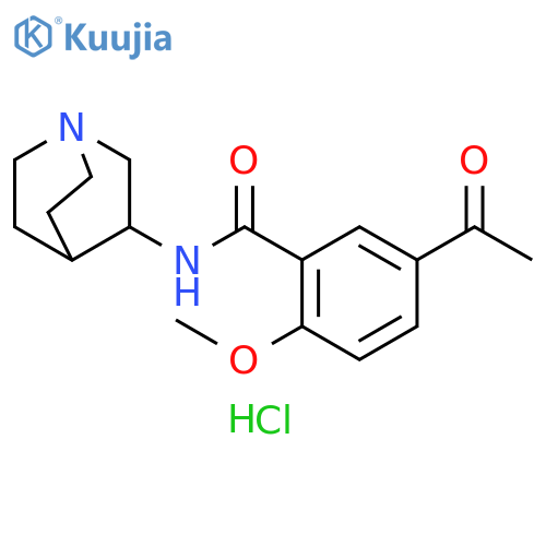 Benzamide, 5-acetyl-N-1-azabicyclo[2.2.2]oct-3-yl-2-methoxy-, hydrochloride (1:1) structure